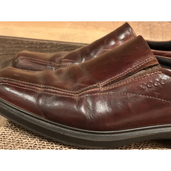 Ecco Helsinki Bike Toe‎ Brown Leather Slip On Loafers Mens US 11 EU 45 main image 8